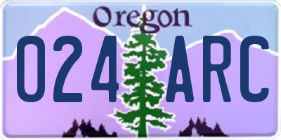 OR license plate 024ARC