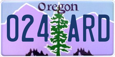 OR license plate 024ARD
