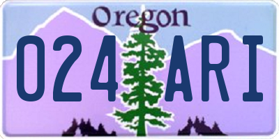 OR license plate 024ARI