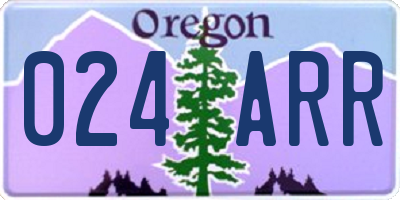 OR license plate 024ARR
