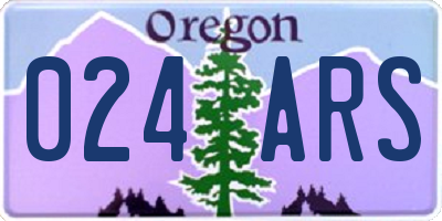 OR license plate 024ARS