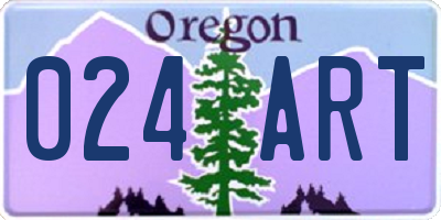 OR license plate 024ART