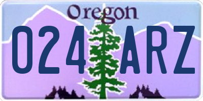 OR license plate 024ARZ