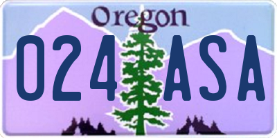 OR license plate 024ASA