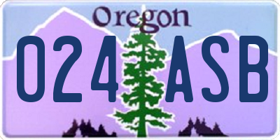 OR license plate 024ASB
