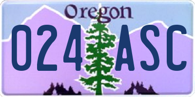 OR license plate 024ASC