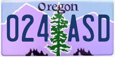 OR license plate 024ASD