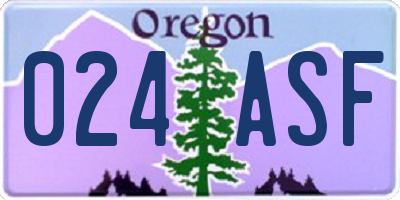 OR license plate 024ASF