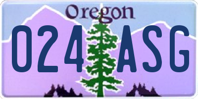 OR license plate 024ASG