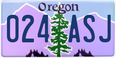 OR license plate 024ASJ
