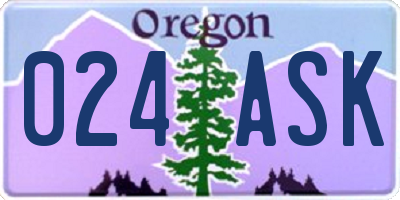 OR license plate 024ASK