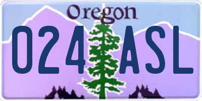 OR license plate 024ASL