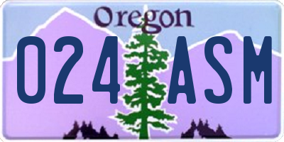 OR license plate 024ASM