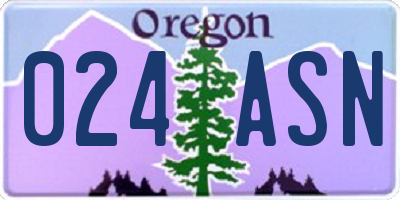 OR license plate 024ASN