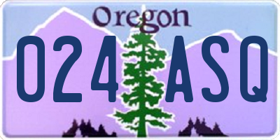 OR license plate 024ASQ