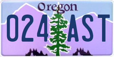 OR license plate 024AST