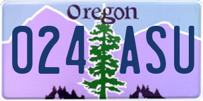 OR license plate 024ASU