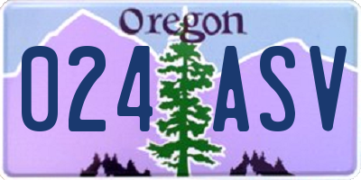 OR license plate 024ASV