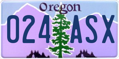 OR license plate 024ASX