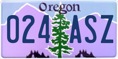 OR license plate 024ASZ