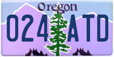 OR license plate 024ATD