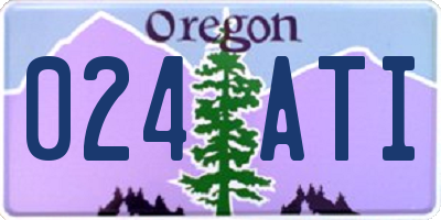 OR license plate 024ATI
