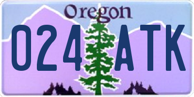 OR license plate 024ATK