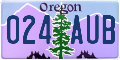 OR license plate 024AUB