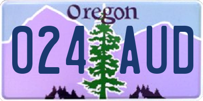 OR license plate 024AUD