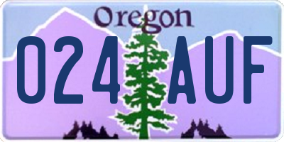 OR license plate 024AUF