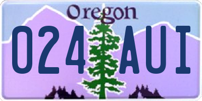OR license plate 024AUI