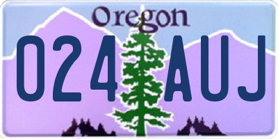 OR license plate 024AUJ