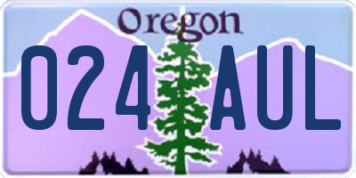 OR license plate 024AUL