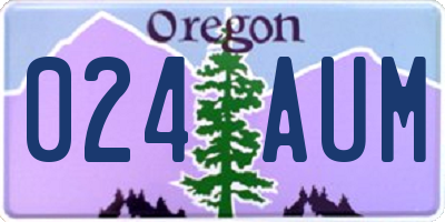 OR license plate 024AUM
