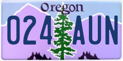 OR license plate 024AUN