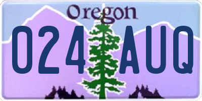 OR license plate 024AUQ