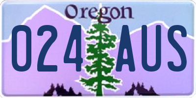 OR license plate 024AUS