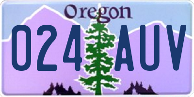 OR license plate 024AUV