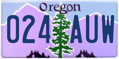 OR license plate 024AUW