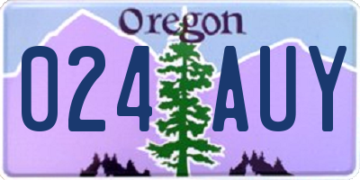 OR license plate 024AUY
