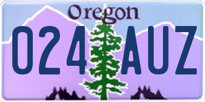OR license plate 024AUZ
