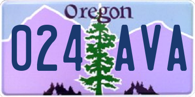 OR license plate 024AVA