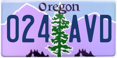 OR license plate 024AVD