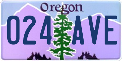 OR license plate 024AVE