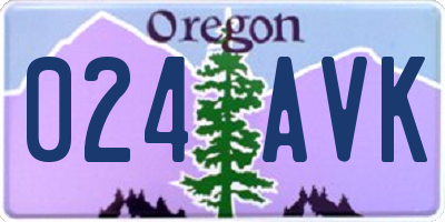 OR license plate 024AVK