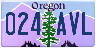 OR license plate 024AVL