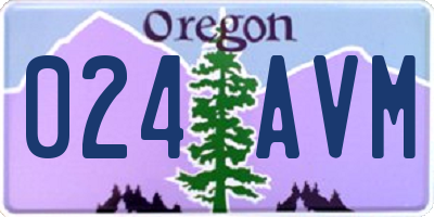 OR license plate 024AVM