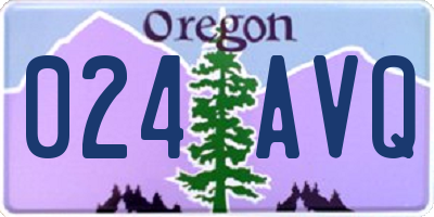 OR license plate 024AVQ