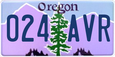 OR license plate 024AVR
