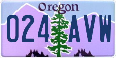 OR license plate 024AVW